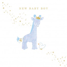 Felicitare pentru nastere New Baby Boy model girafa