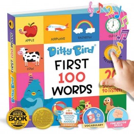 Carte cu sunete in limba engleza pentru copii Ditty Bird - First 100 Words