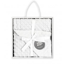 Paturica din fleece pentru bebelusi Inter Baby alba - in cutie cadou