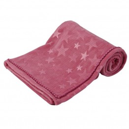 Paturica pentru bebelusi 75x90 cm Soft Touch - roz inchis
