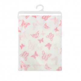 Paturica din fleece pentru bebelusi - fluturasi roz