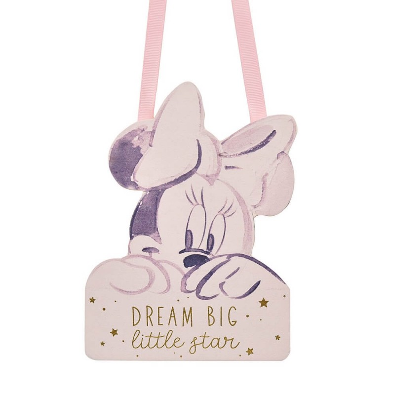 Placuta decorativa pentru camera bebelusului dream big Minnie Mouse
