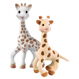Set girafa Sophie din cauciuc natural si girafa din plus Vulli krbaby.ro
