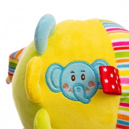 Baby Hug - Minge din plus multicolora cu clopotel krbaby.ro