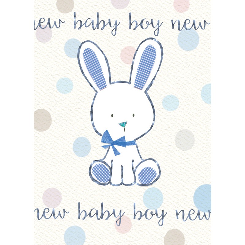 Felicitare iepuras New Baby Boy krbaby.ro