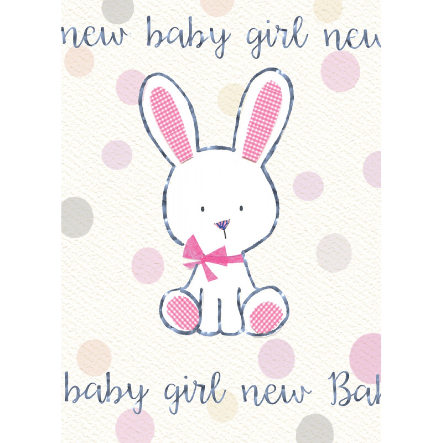 Felicitare iepuras New Baby Girl krbaby.ro
