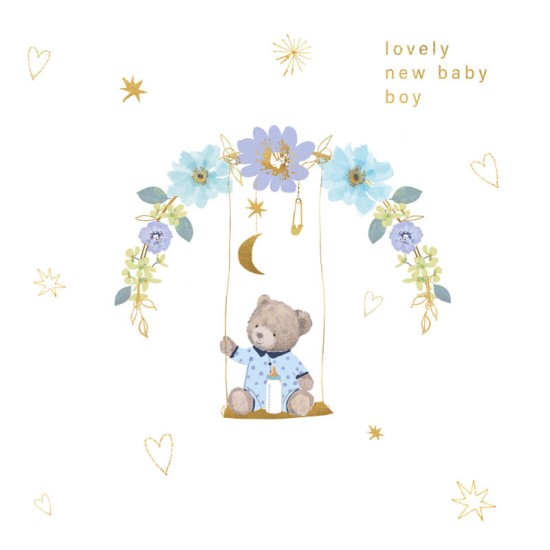 Felicitare Lovely Baby Boy model ursulet