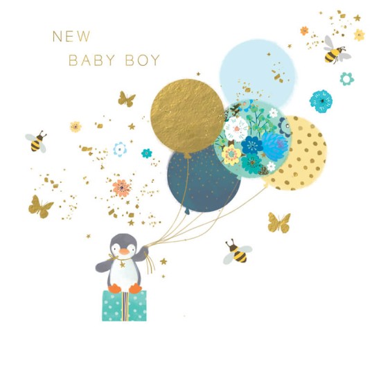 Felicitare New Baby Boy model pinguin