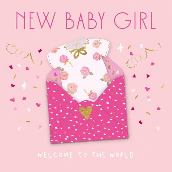 Felicitare pentru nastere New Baby Girl costumas