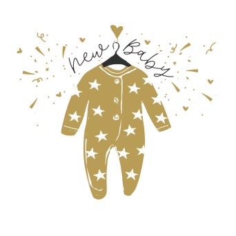 Felicitare unisex New Baby model salopeta 