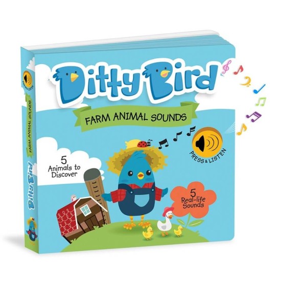 Carte cu sunete in limba engleza pentru copii Ditty Bird - Farm Animal Sounds