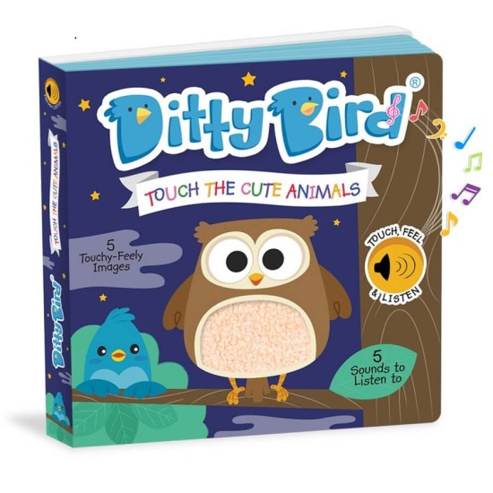 Carte cu sunete si texturi in limba engleza pentru copii Ditty Bird - Touch The Cute Animals