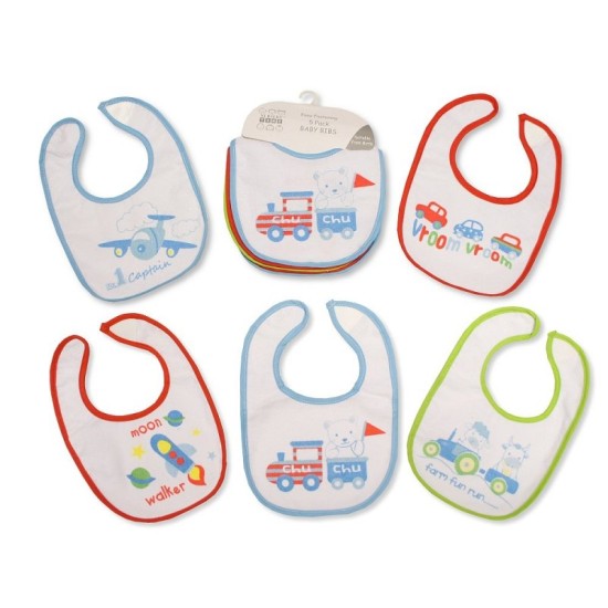 Set 5 bavete pentru baieti Nursery Time - model masinute