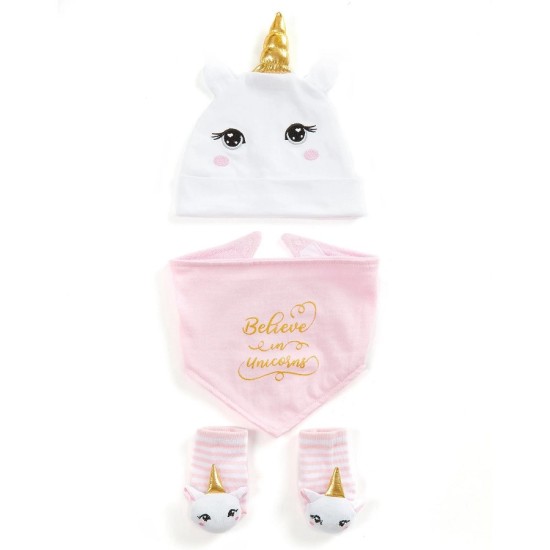 Set cadou bebe 3 piese model unicorn