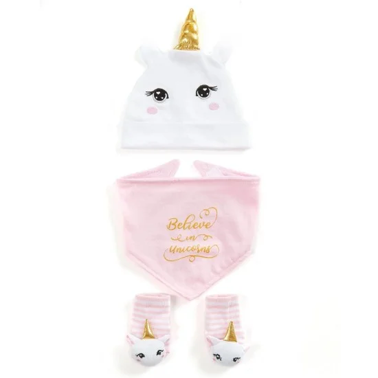 Set cadou bebe 3 piese model unicorn