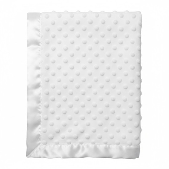 Paturica Bebelusi Alba cu Satin - Moale si Eleganta 75x75 cm