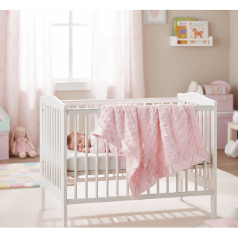 Paturica bebelusi roz cu satin - moale si eleganta 75x75 cm
