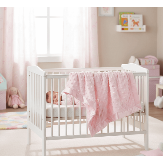 Paturica pufoasa eleganta pentru bebelusi - roz