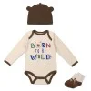 Set 3 piese pentru bebelusi Born to be wild - marimea 6-9 luni