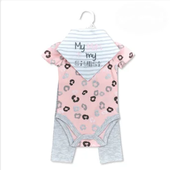 Set 3 piese pentru fetite My Stylist Mother's Choice - marimea 0-3 luni