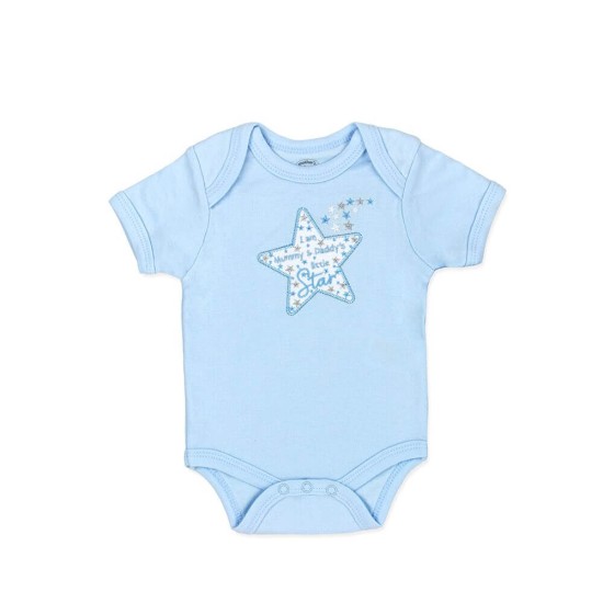 Set cadou hainute pentru bebelusi 7 piese model stelute bleu - marimea 3-6 luni