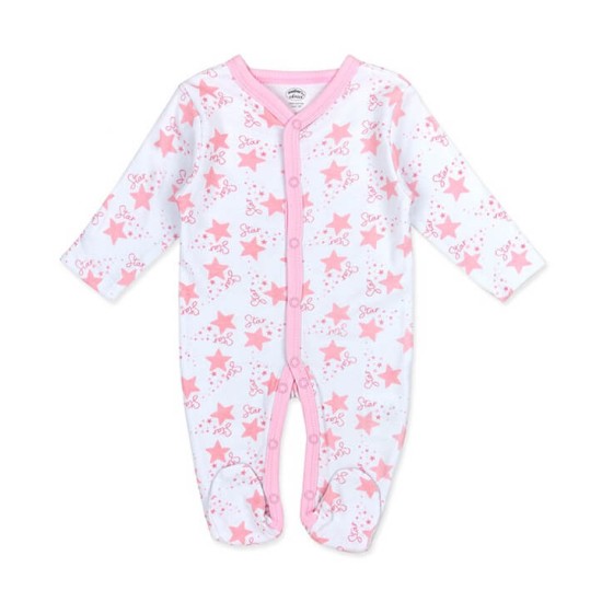 Set cadou hainute pentru bebelusi 7 piese model stelute roz - marimea 3-6 luni