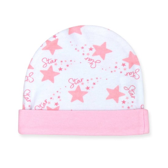 Set cadou hainute pentru bebelusi 7 piese model stelute roz - marimea 3-6 luni