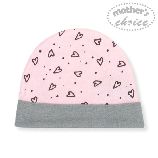 Set cadou nou nascuti 4 piese din bumbac model inimioare - roz