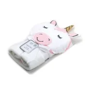 Prosop bebe cu gluga din bumbac - unicorn