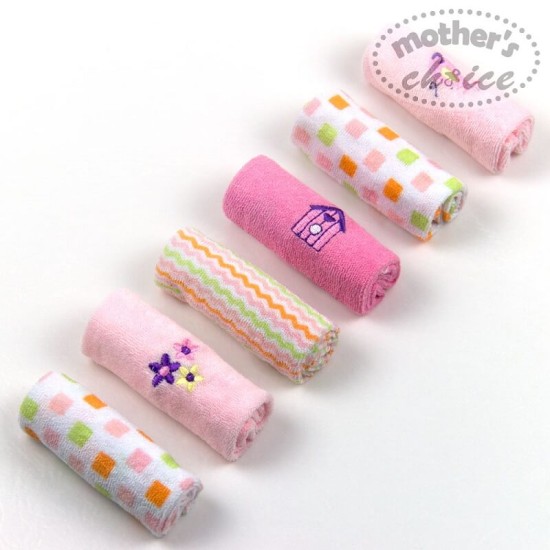 Set 6 mini prosopele pentru bebelusi - roz