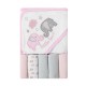 Set cadou bebelusi cu 5 mini prosopele si prosop de baie cu gluga - little love