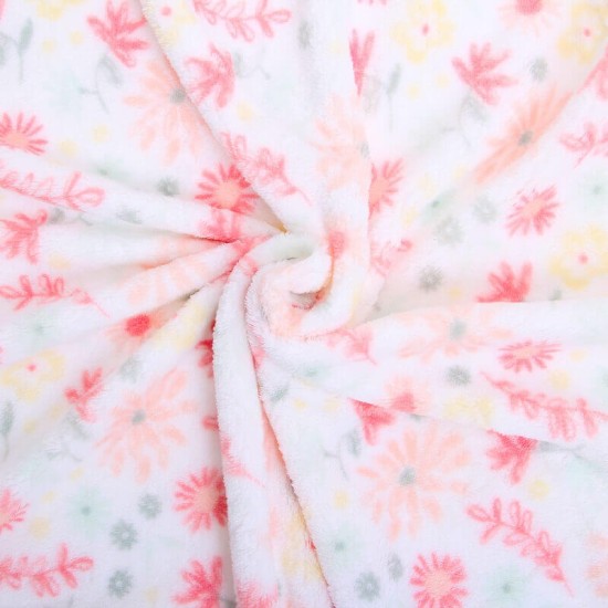 Paturica din fleece pentru bebelusi - model floricele