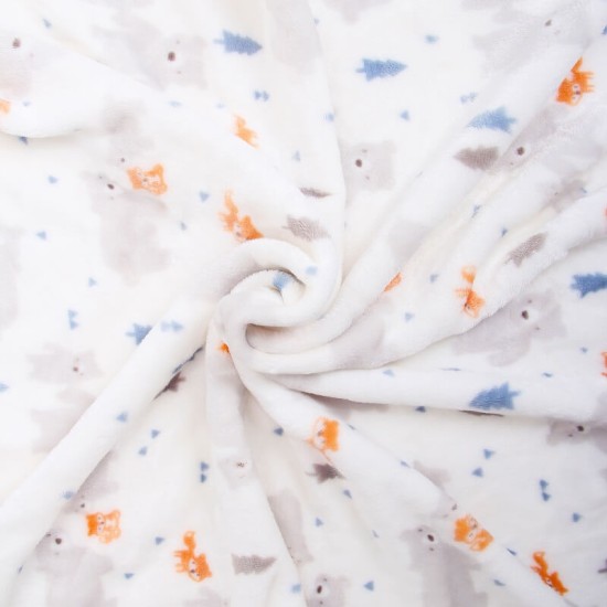 Paturica din fleece pentru bebelusi - model animalute de padure