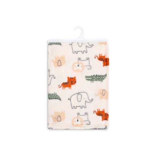 Paturica din fleece pentru bebelusi - model safari