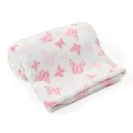 Paturica din fleece pentru bebelusi - fluturasi roz
