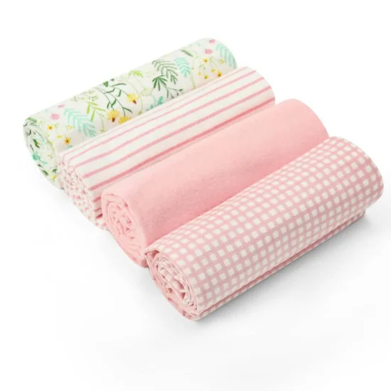 Set 4 paturici subtiri din bumbac pentru bebelusi