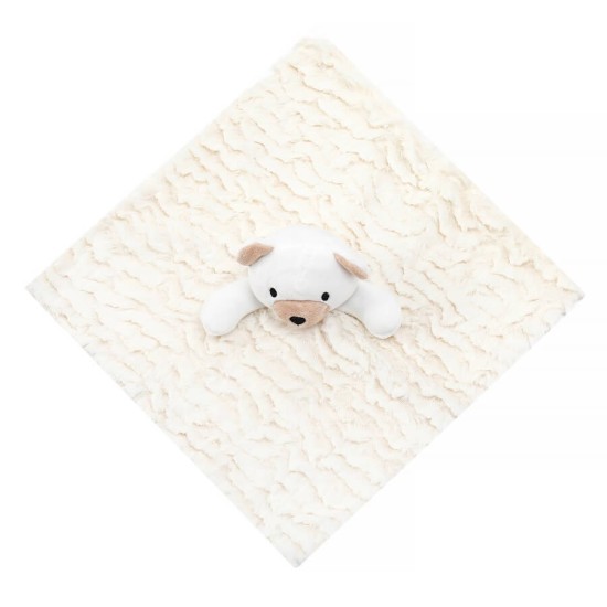 Jucarie bebelusi cu mini paturica si catelus crem