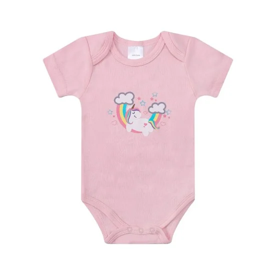 Set cadou nou nascuti 4 piese din bumbac model unicorn Infancie