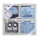 Set cadou nou nascuti 4 piese din bumbac model balena - bleu - Mother's Choice