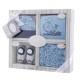 Set cadou nou nascuti 4 piese din bumbac model balena - bleu - Mother's Choice