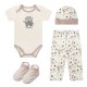 Set cadou nou nascuti 4 piese din bumbac model precious - Mother's Choice