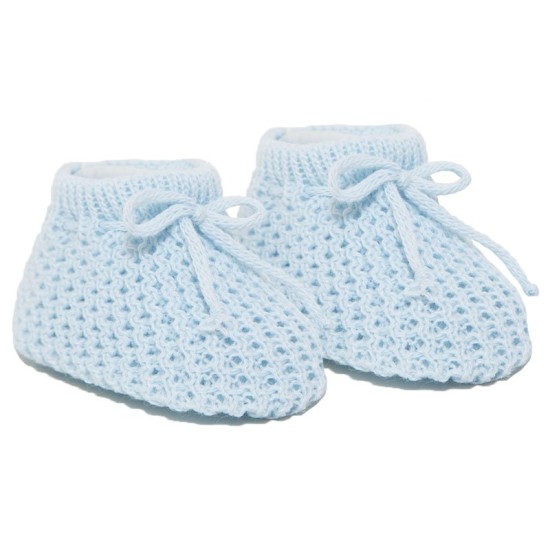 Botosei bebe tricotati Soft Touch bleu