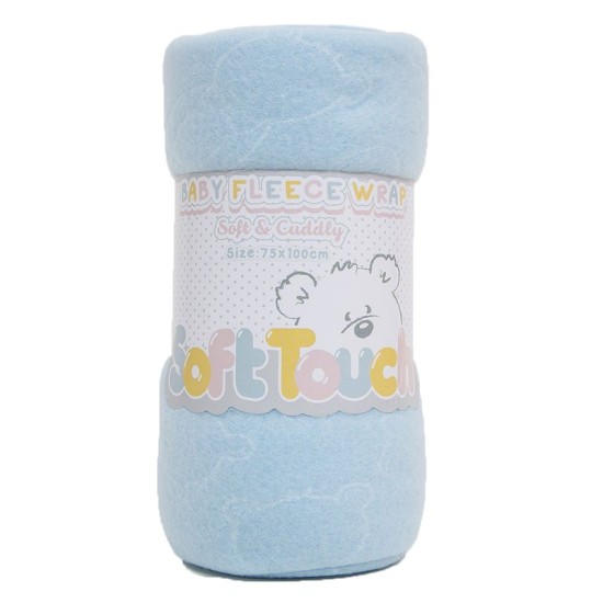 Paturica bebe din fleece bleu Soft Touch