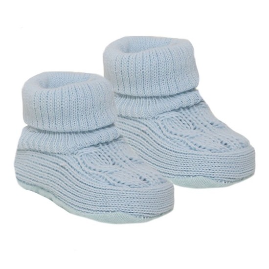 Botosei tricotati pentru bebe Soft Touch bleu