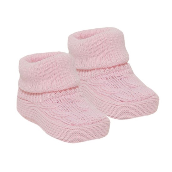 Botosei tricotati pentru bebe Soft Touch roz