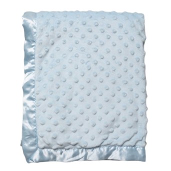 Paturica bebelusi bleu cu satin - moale si eleganta 75x75 cm