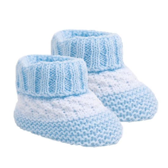 Botosei tricotati pentru bebelusi Soft Touch bleu