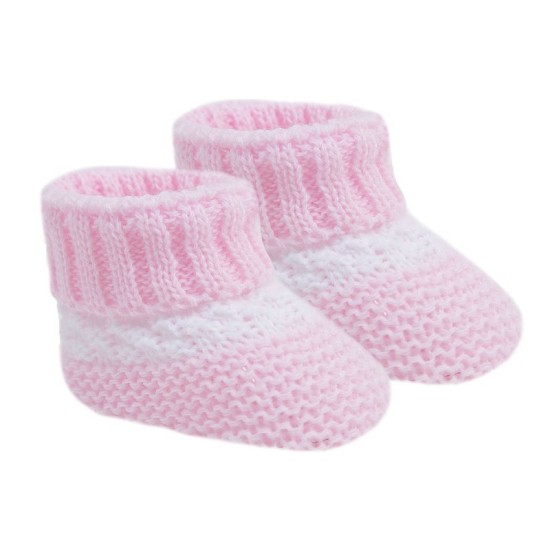 Botosei tricotati pentru bebelusi Soft Touch roz