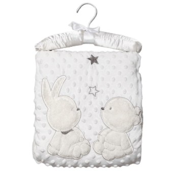 Paturica bebelusi pufoasa iepuras si ursulet Rock a Bye Baby