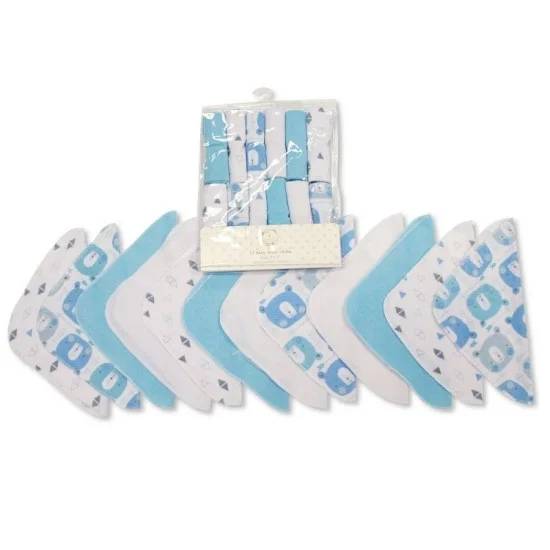 Prosoape mici bebe 12 bucati Snuggle Baby bleu